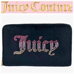 Juicy Couture BE Classic Double Sided Pink Ombre Rhinestone Logo Tri-Fold Wallet